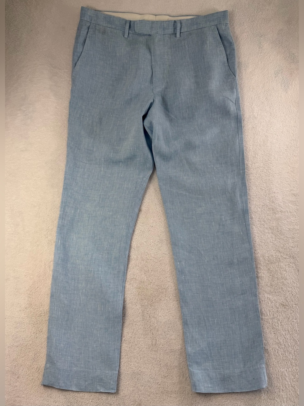 J.Crew Bowery Baird McNutt Irish Linen Pants Blue 33x31